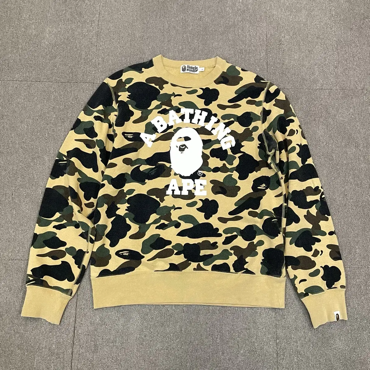 bape 베이프 1st 컬리지 카모 스웻셔츠 L